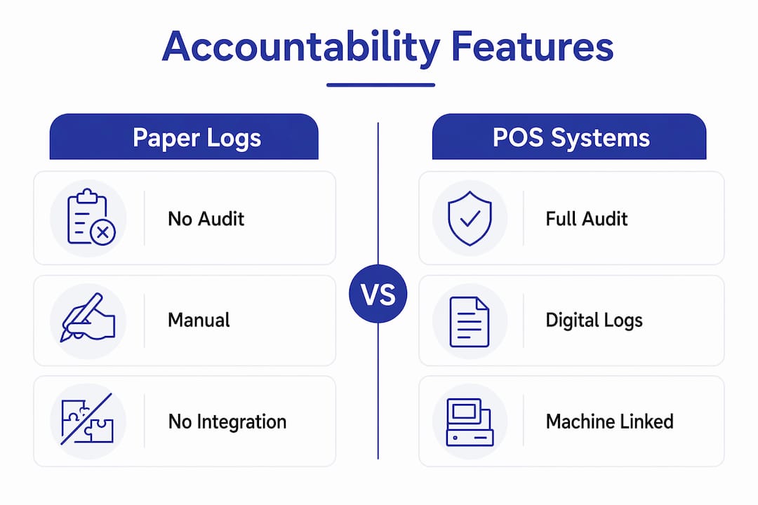 Feature comparison infographic of accountability methods