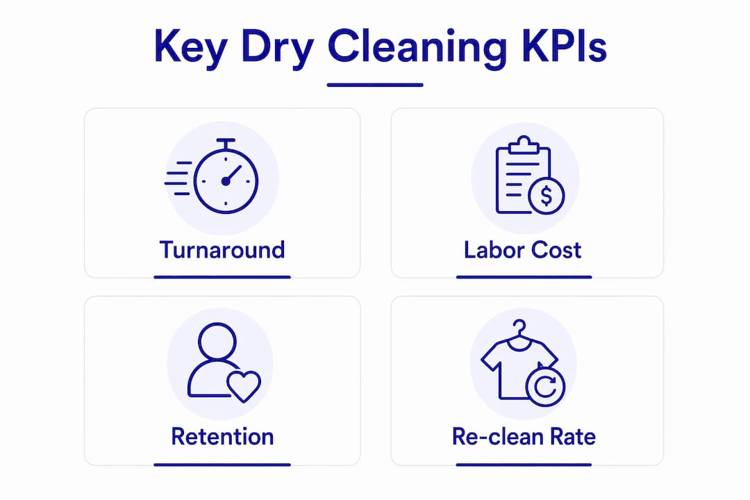 Infographic showing key dry cleaning performance indicators
