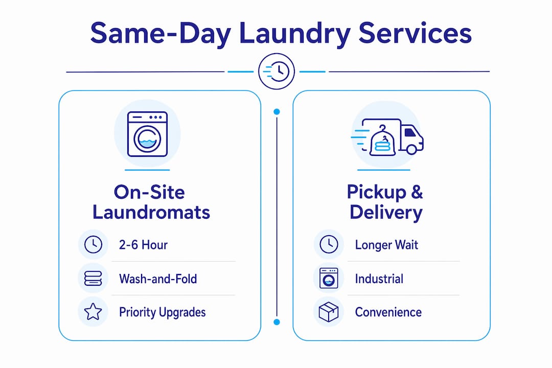 Infographic comparing same-day laundromats and delivery services