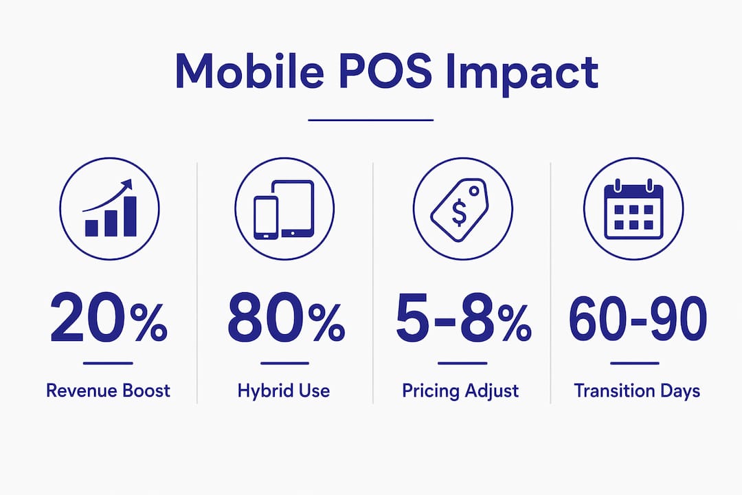 Infographic showing key statistics about mobile POS benefits