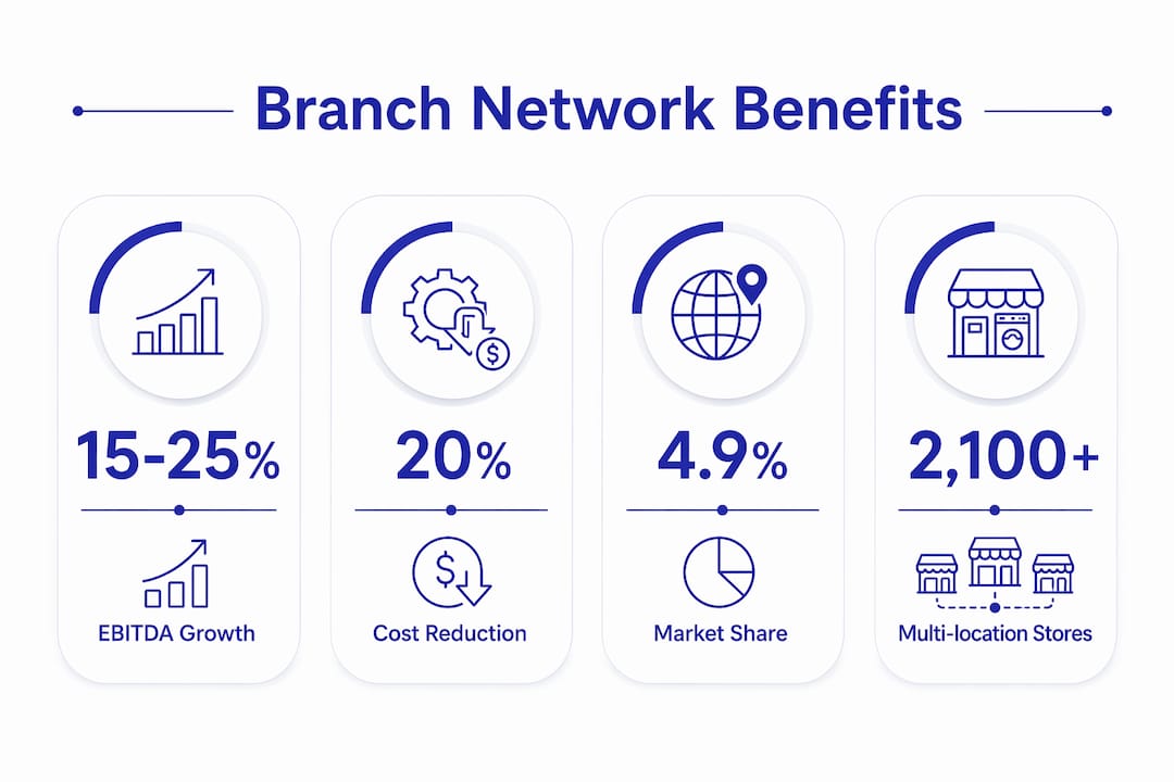 Infographic showing financial and operational benefits of laundromat networks