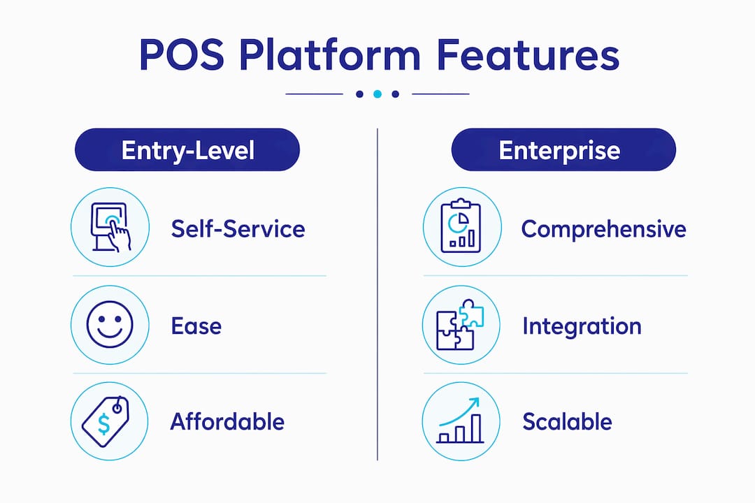 Infographic comparing laundromat POS platform features