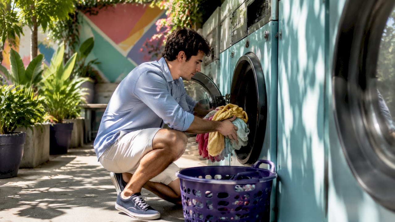 Customer loading self-service washing machine