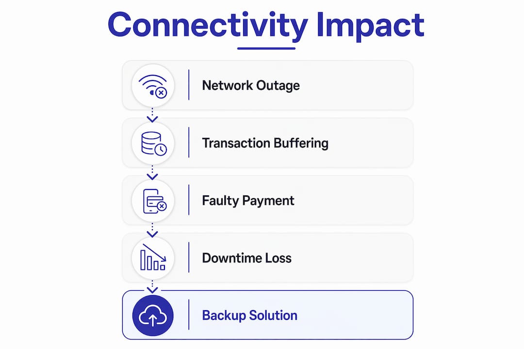 Infographic illustrating connectivity impact steps on laundromat operations