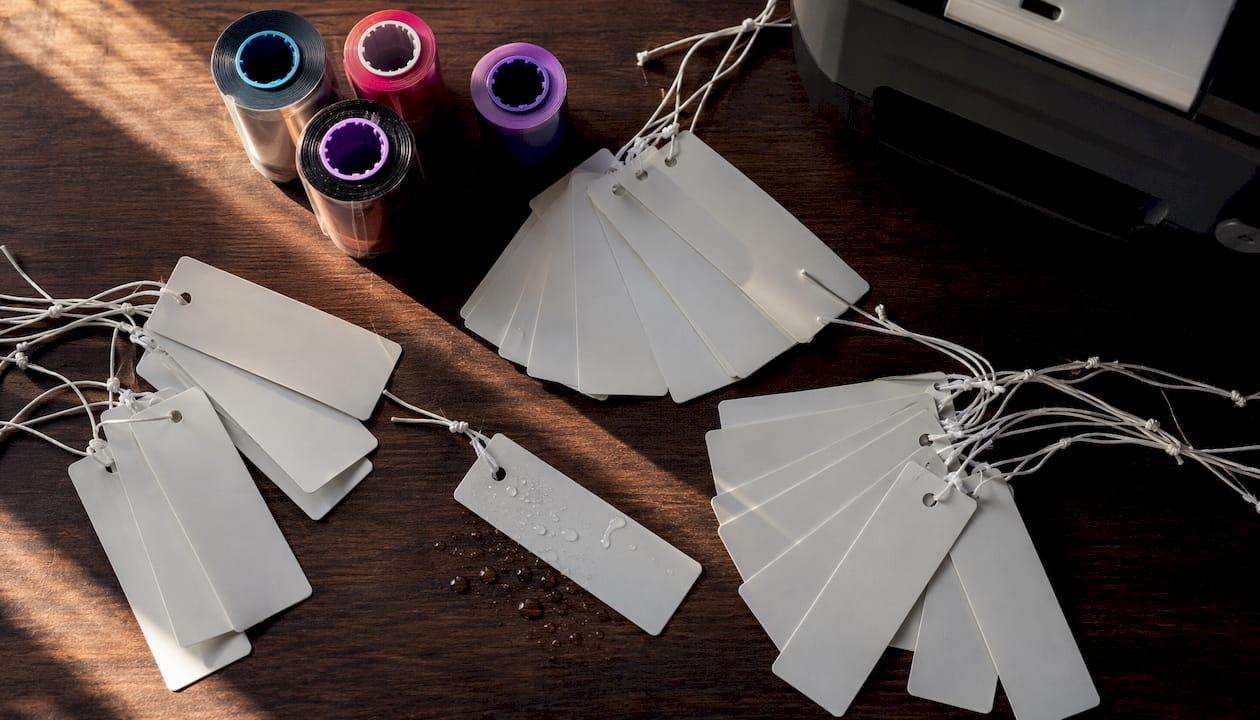 Hydrofix durable dry cleaning garment tags