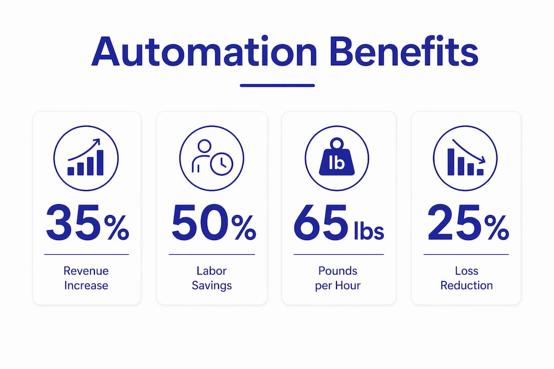 Infographic showing key laundromat automation benefits